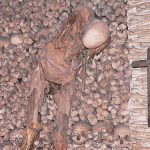 Skeletons in the Bone Chapel (Evora, Portugal)