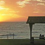 The sun setting on the Indian Ocean near Perth, Western Australia, Australia