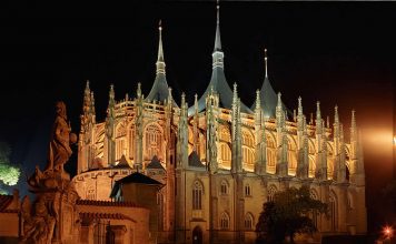 Kutná Hora - St. Barbara Church at the night - Czech Republic
