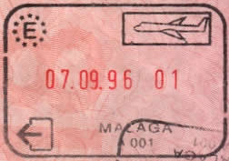 Malaga Airport passport stamp, Spain