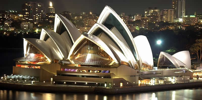 Sydney Opera House at night from Harbour Bridge - Australia travel