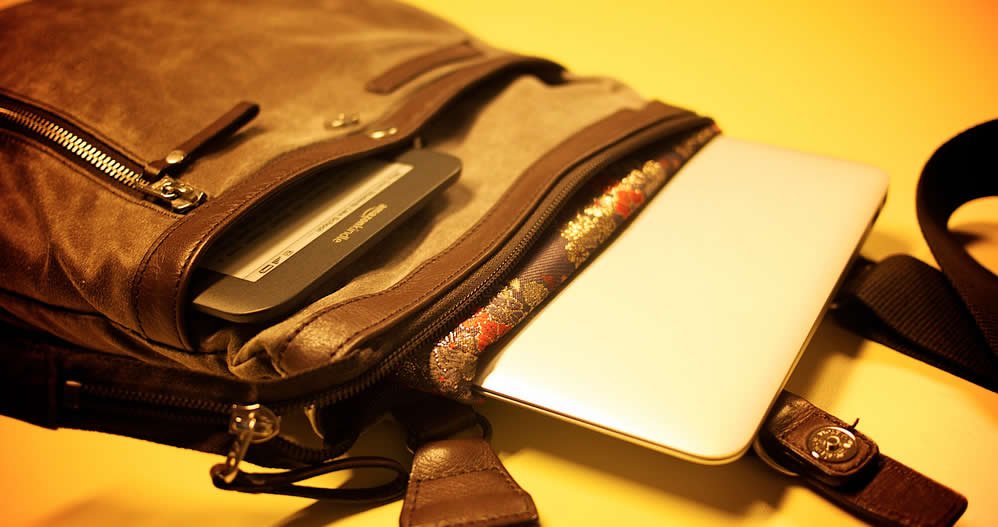 Travel shoulder bag with gadgets 