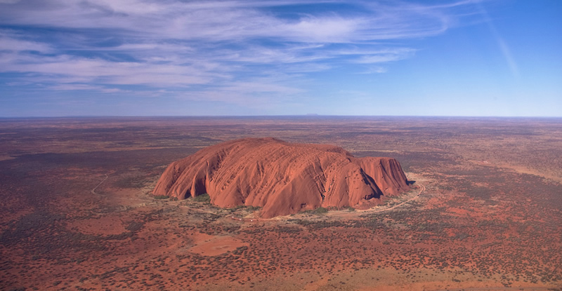 Uluru - Ayers Rock from a Helicopter - Australia travel - Outback