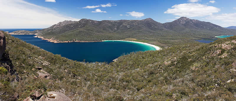 Wineglass Bay from Lookout - travel - Tasmania, Australia