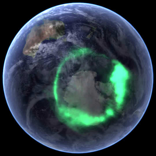 Aurora Australis, Antarctica, South Pole