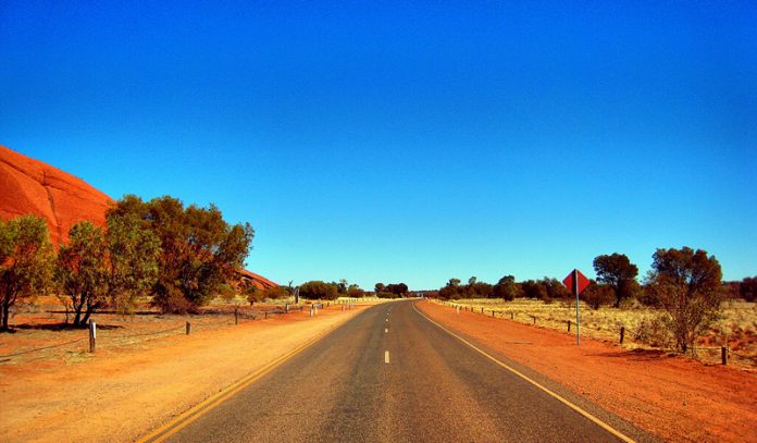 Road near Uluru- Ayers Rock - Australia travel - Outback