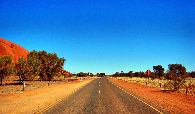 Road near Uluru- Ayers Rock - Australia travel - Outback