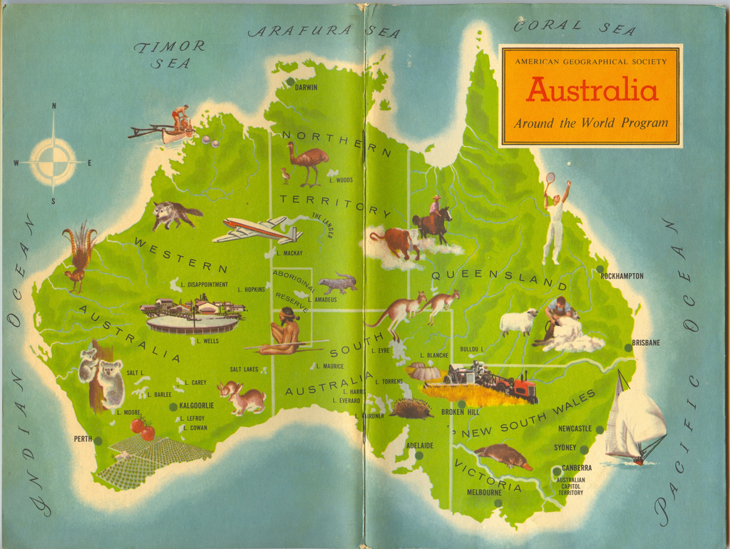 Travel around Australia - map