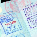Travel visa in a passport
