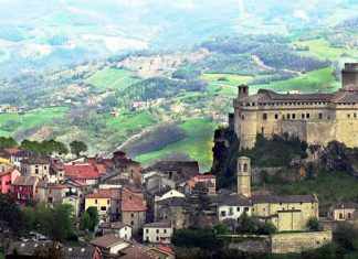 Panorama with the Bardi Castle - Italy