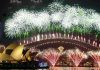 Harbour Bridge and Sydney Opera House in lights of New Year's Eve festive fireworks - Australia