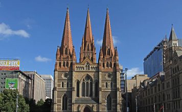 St Paul's Cathedral, Melbourne, at Federation Square